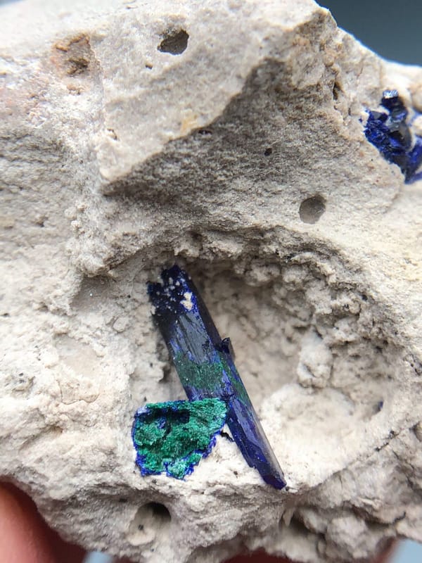 Azurite from Mexico, individual mineral specimen view 2