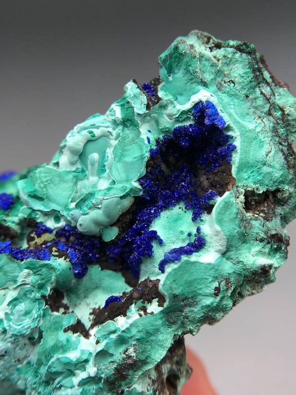 Azurite from Anhui, China, individual mineral specimen view 8