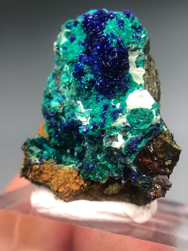 Rosasite-group copper-zinc carbonate from Yunnan, China, individual mineral specimen view 7