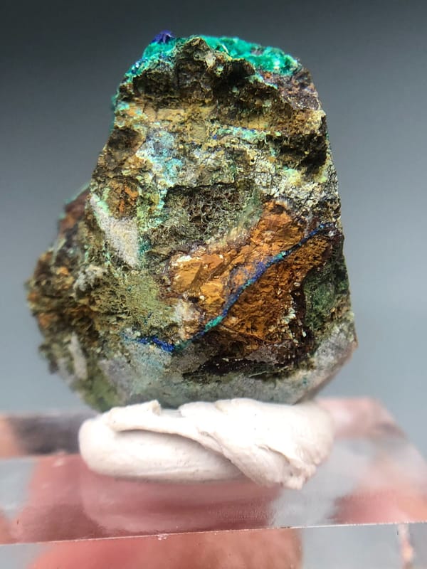 Rosasite-group copper-zinc carbonate from Yunnan, China, individual mineral specimen view 8