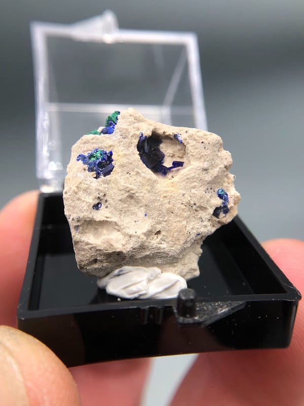 Azurite from Morocco, individual mineral specimen view 2