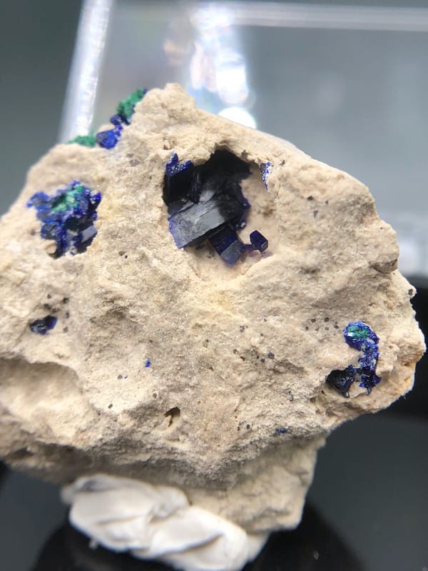 Azurite from Morocco, individual mineral specimen view 3