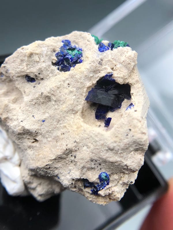 Azurite from Morocco, individual mineral specimen view 4