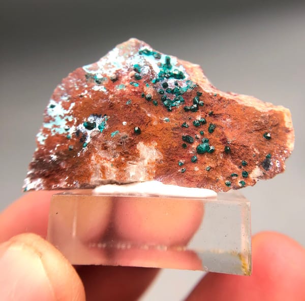Dioptase from Congo (specific country not recorded), individual mineral specimen view 1