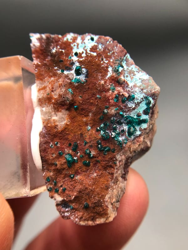 Dioptase from Congo (specific country not recorded), individual mineral specimen view 3
