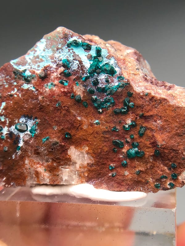 Dioptase from Congo (specific country not recorded), individual mineral specimen view 5