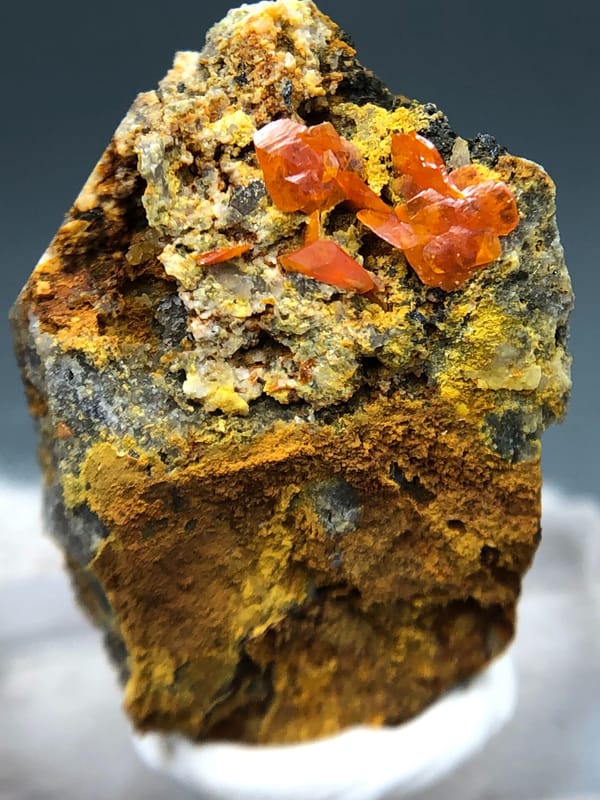 Wulfenite from Guilin, Guangxi, China, individual mineral specimen view 2