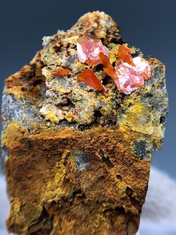 Wulfenite from Guilin, Guangxi, China, individual mineral specimen view 4