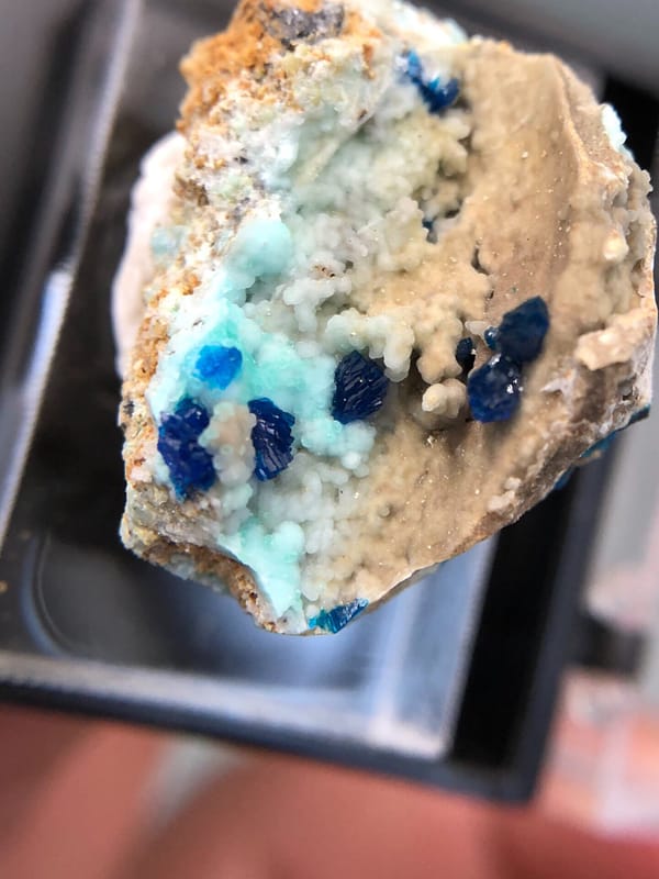 Veszelyite from Yunnan, China, individual mineral specimen view 8