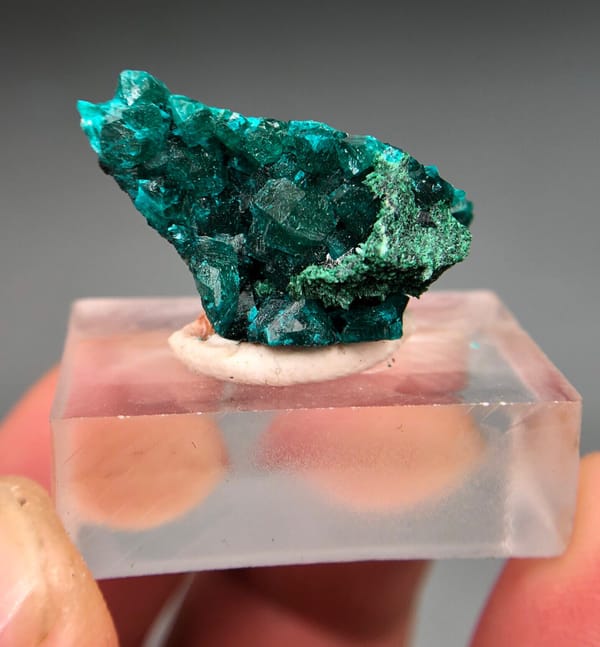 Dioptase from DR Congo, individual mineral specimen view 1