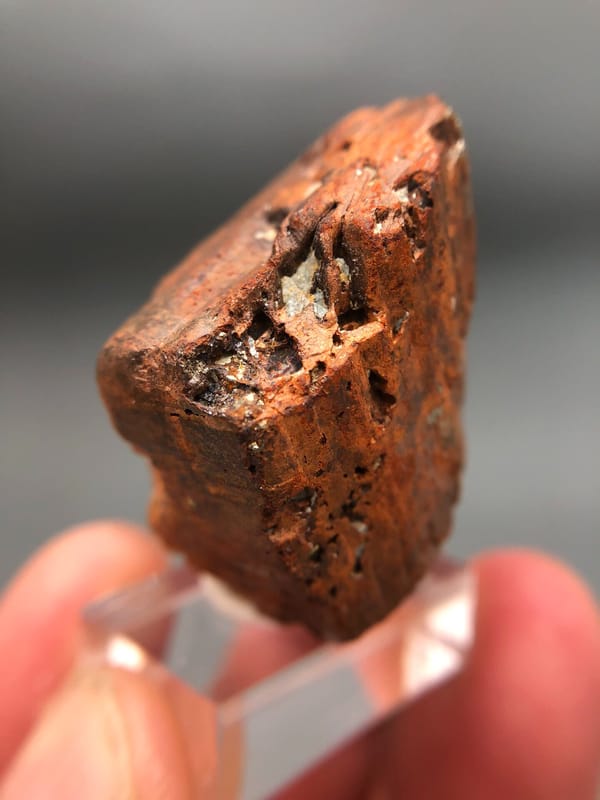 Limonite pseudomorph after Pyrite from Guangxi, China, individual mineral specimen view 5