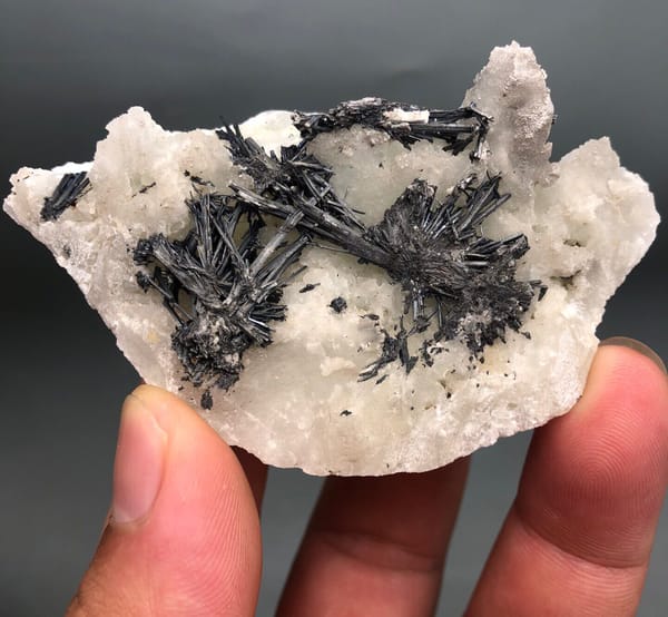 Stibnite from Guizhou, China, individual mineral specimen view 1