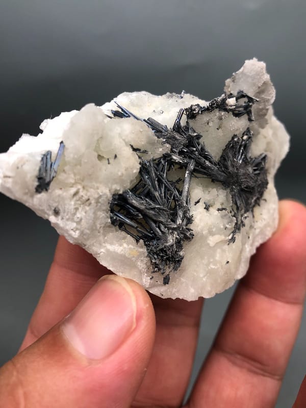 Stibnite from Guizhou, China, individual mineral specimen view 2