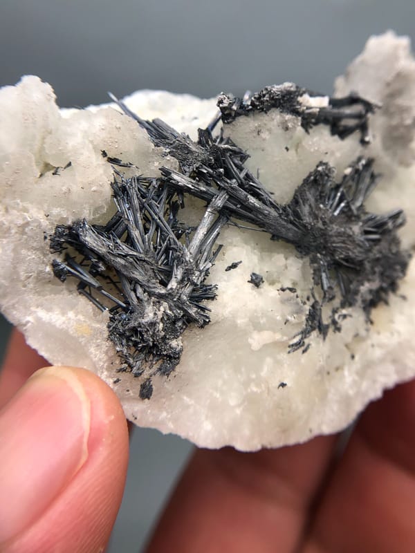 Stibnite from Guizhou, China, individual mineral specimen view 4