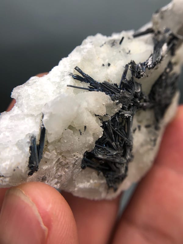 Stibnite from Guizhou, China, individual mineral specimen view 5