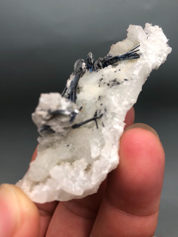 Stibnite from Guizhou, China, individual mineral specimen view 6