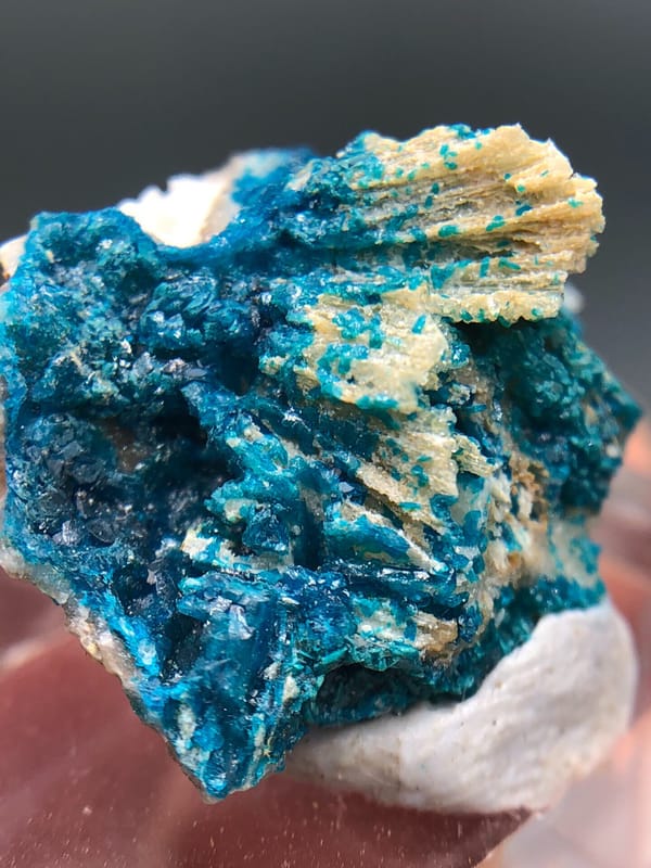 Veszelyite from Yunnan, China, individual mineral specimen view 7