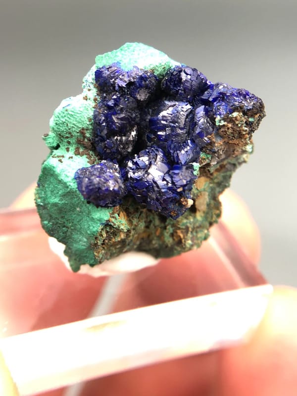 Azurite from Anhui, China, individual mineral specimen view 1