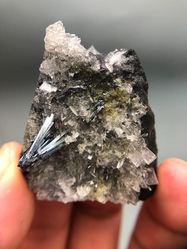 Stibnite from Jiangxi, China, individual mineral specimen view 1