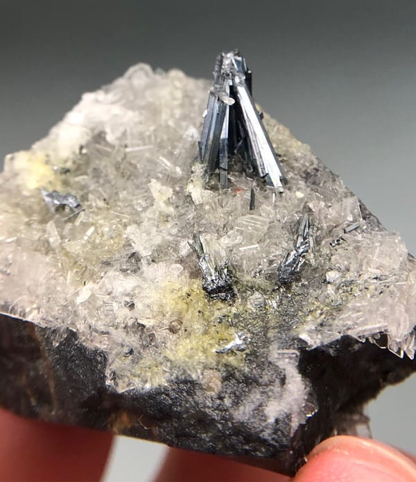 Stibnite from Jiangxi, China, individual mineral specimen view 6