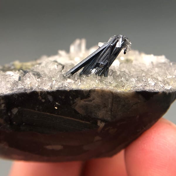 Stibnite from Jiangxi, China, individual mineral specimen view 7