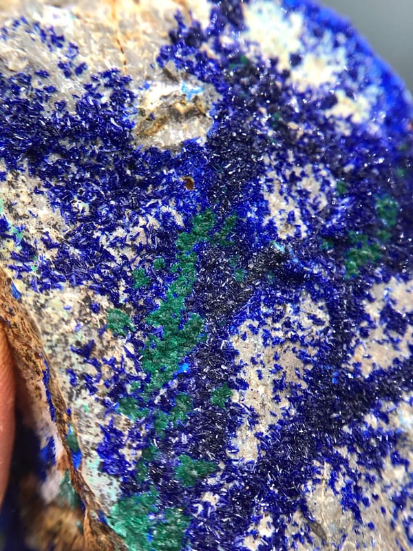 Azurite from Yunnan, China, individual mineral specimen view 2