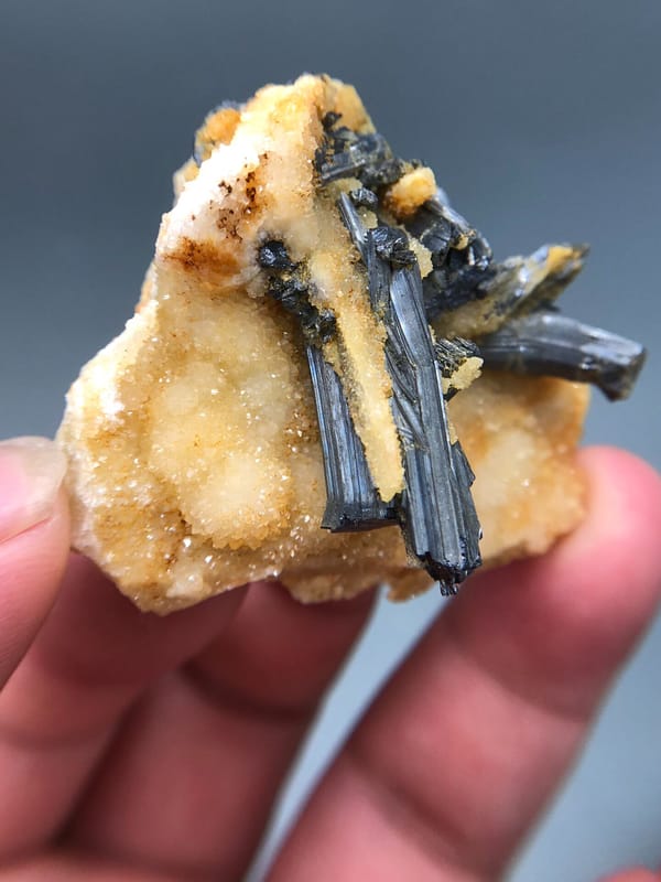 Stibnite from Guizhou, China, individual mineral specimen view 2