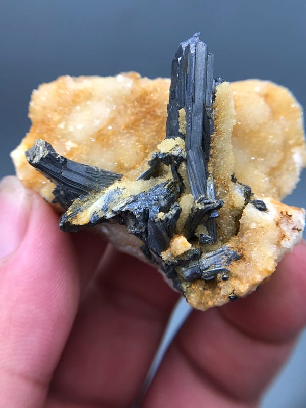 Stibnite from Guizhou, China, individual mineral specimen view 4