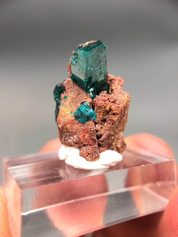 Dioptase from DR Congo, individual mineral specimen view 2