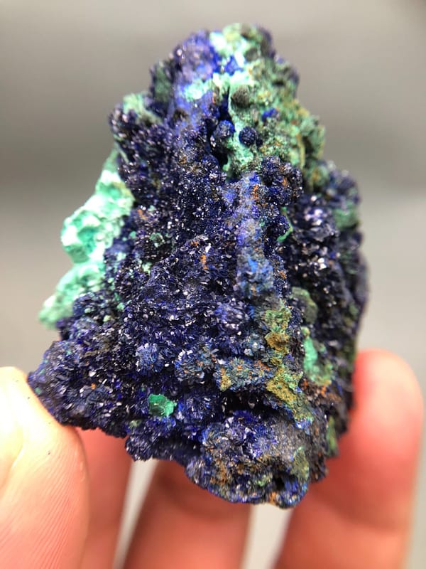 Azurite from Anhui, China, individual mineral specimen view 1
