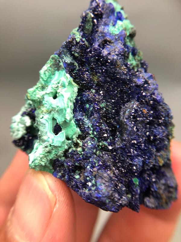 Azurite from Anhui, China, individual mineral specimen view 2