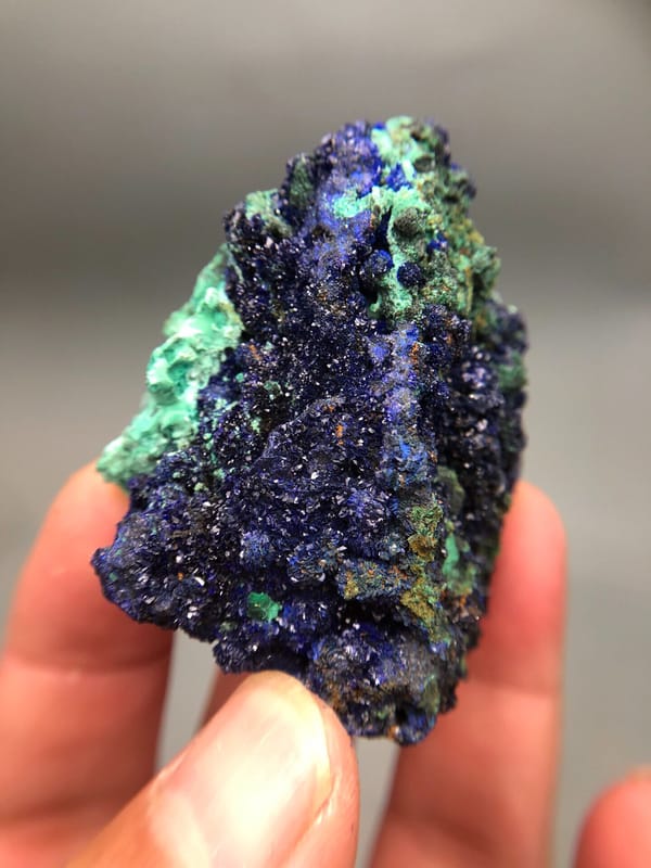 Azurite from Anhui, China, individual mineral specimen view 3