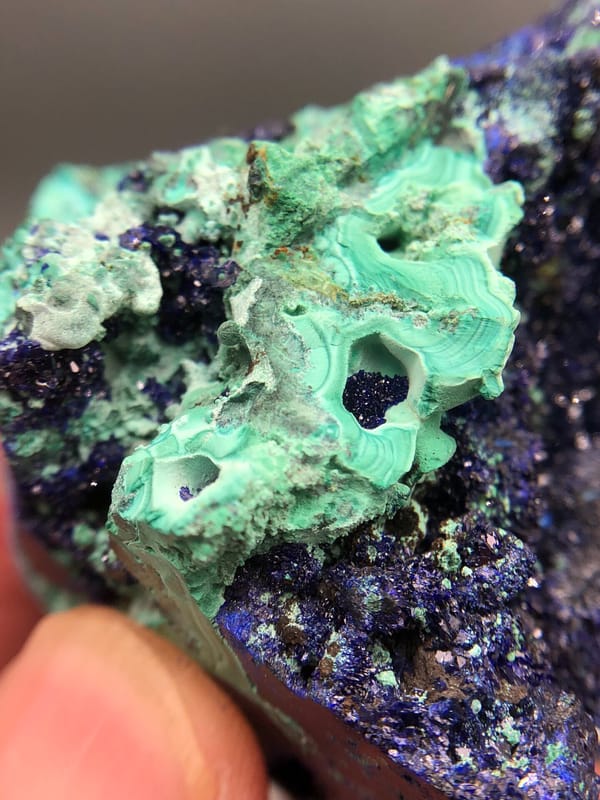 Azurite from Anhui, China, individual mineral specimen view 4