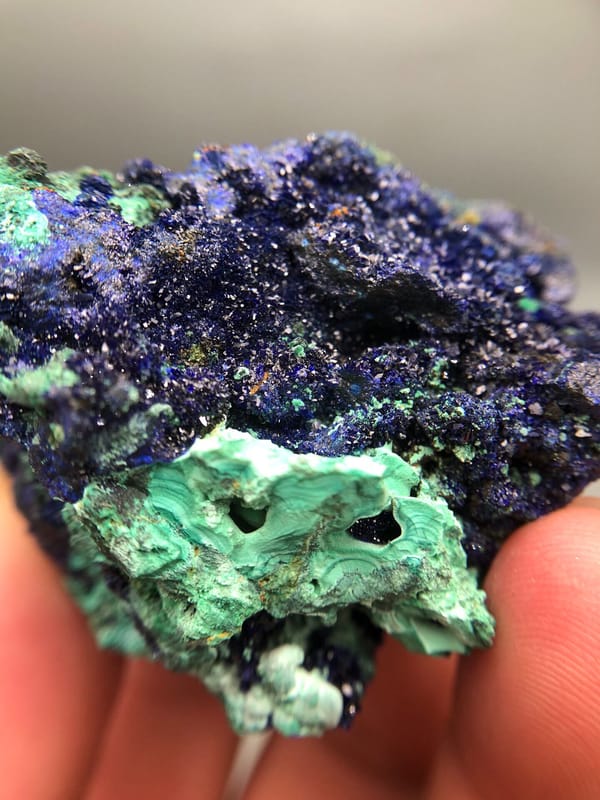 Azurite from Anhui, China, individual mineral specimen view 8