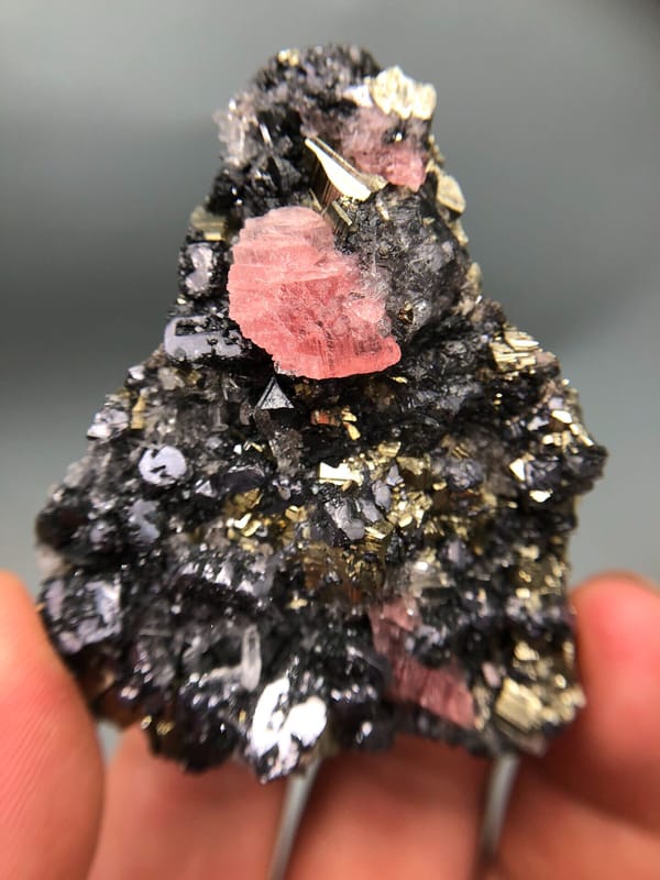 Rhodochrosite from Wuzhou, Guangxi, China, individual mineral specimen view 1