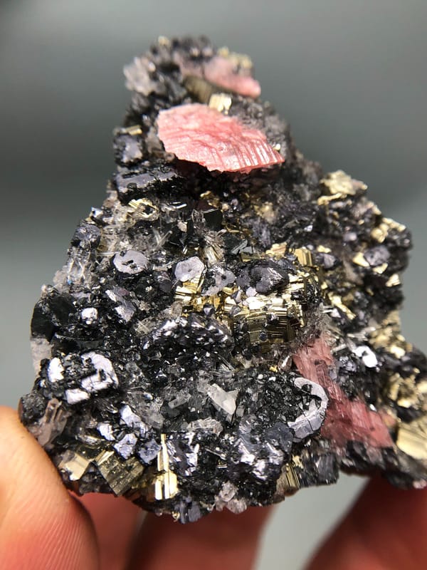 Rhodochrosite from Wuzhou, Guangxi, China, individual mineral specimen view 2