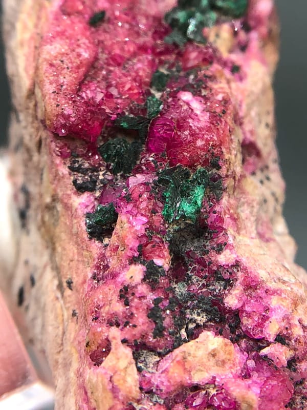 Cobaltoan calcite from DR Congo, individual mineral specimen view 3