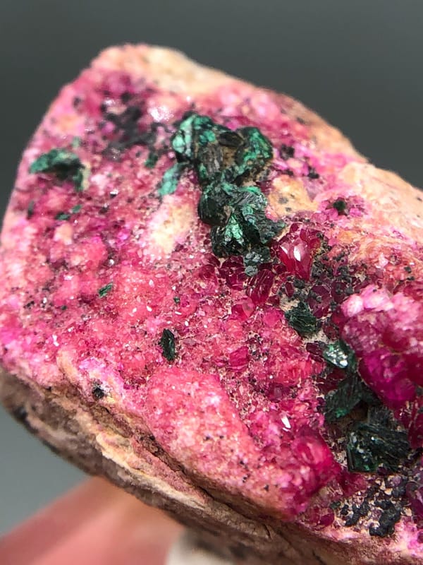 Cobaltoan calcite from DR Congo, individual mineral specimen view 4