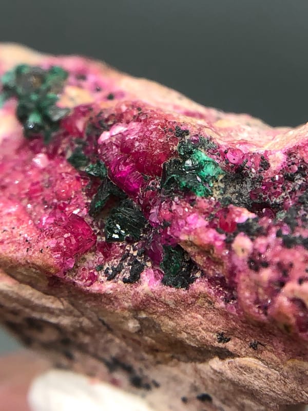 Cobaltoan calcite from DR Congo, individual mineral specimen view 5