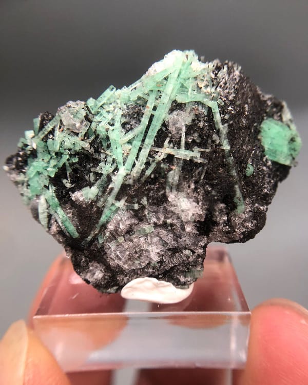 Emerald from Yunnan, China, individual mineral specimen view 1