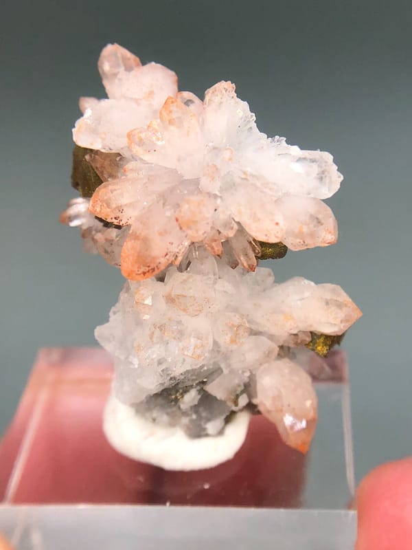 Pink Hematoid Quartz Flower with Chalcopyrite