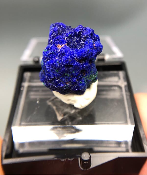 Azurite from Anhui, China, individual mineral specimen view 1