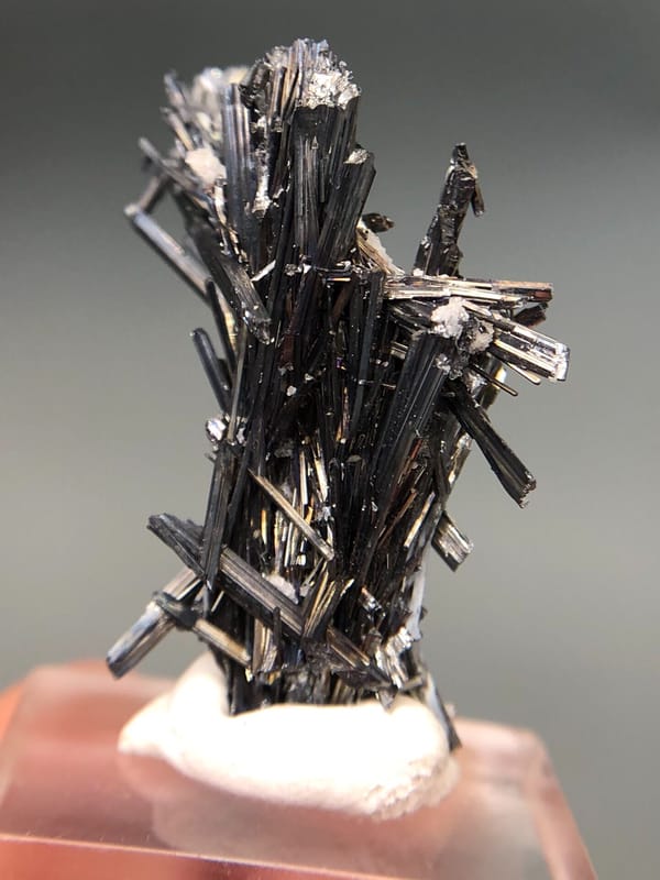 Stibnite from Hunan, China, individual mineral specimen view 5