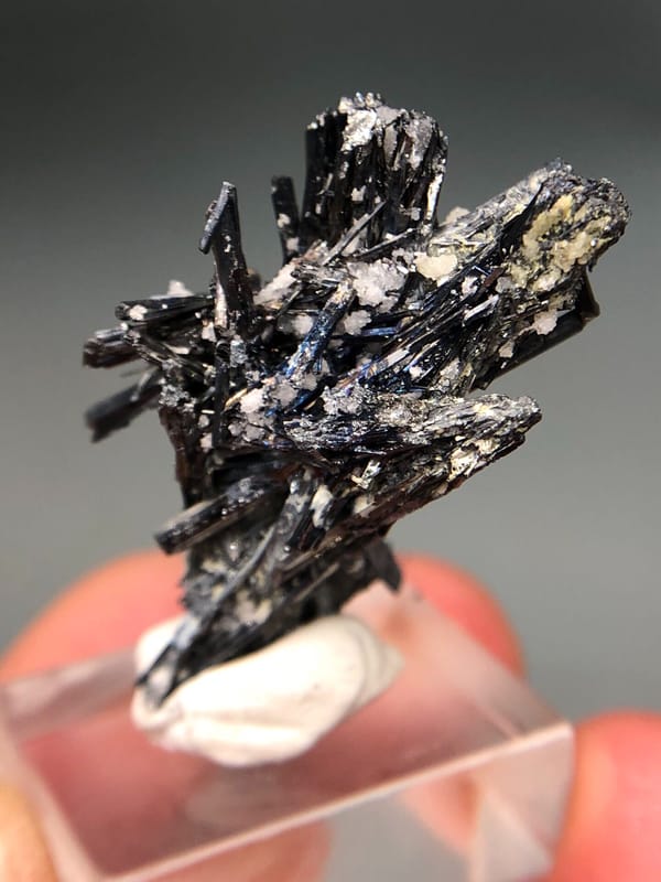 Stibnite from Hunan, China, individual mineral specimen view 6