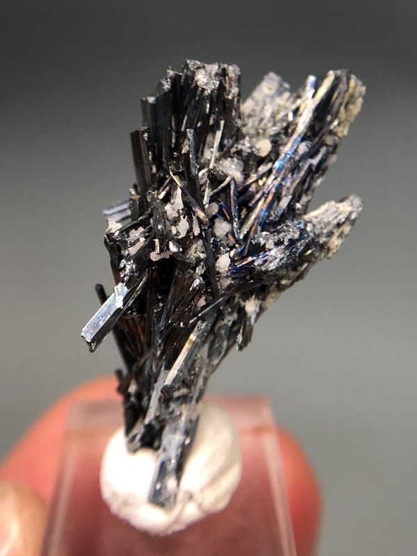 Stibnite from Hunan, China, individual mineral specimen view 7