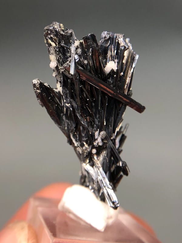 Stibnite from Hunan, China, individual mineral specimen view 8
