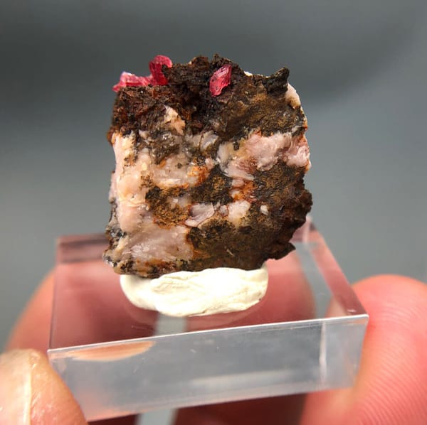 Roselite from Morocco, individual mineral specimen view 1