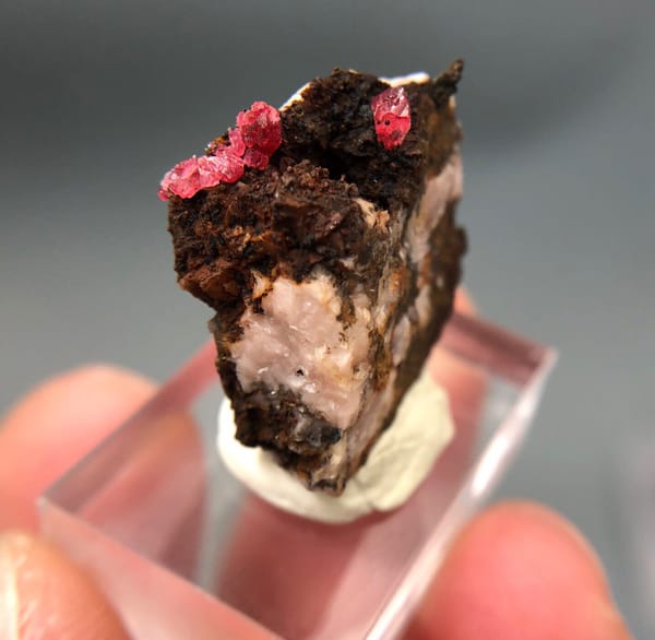 Roselite from Morocco, individual mineral specimen view 2