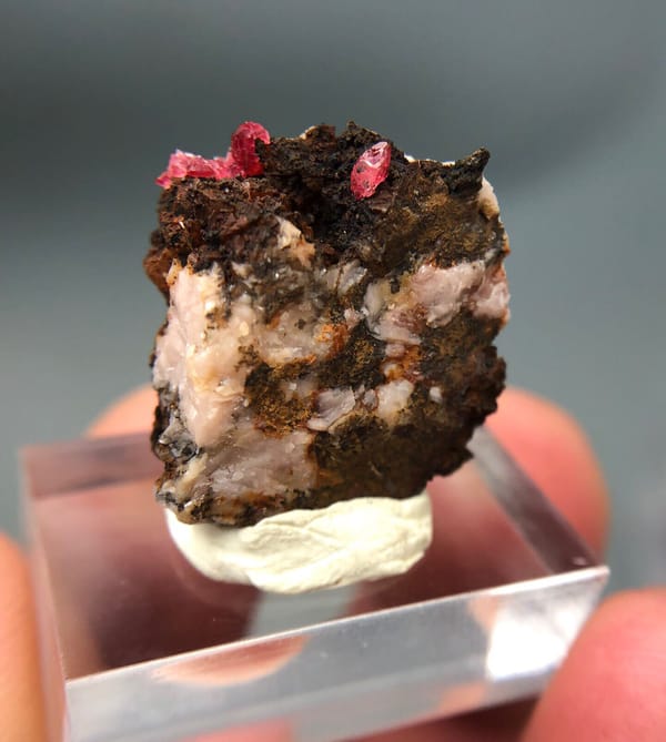 Roselite from Morocco, individual mineral specimen view 3