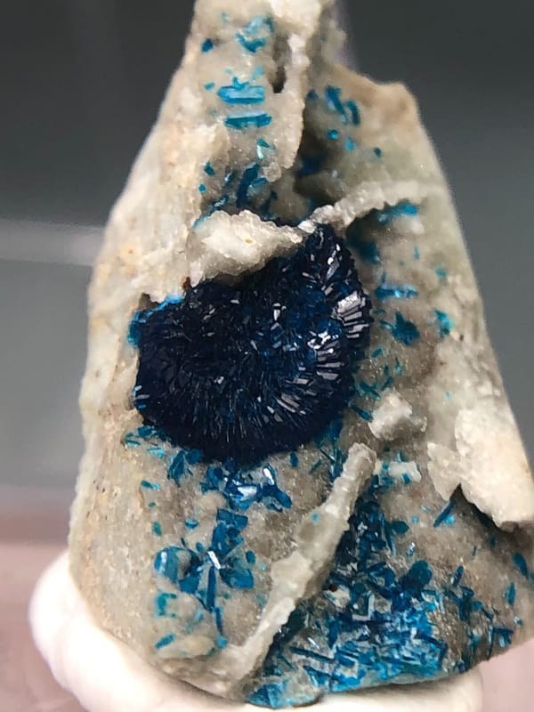 Veszelyite from Yunnan, China, individual mineral specimen view 4